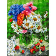 Алмазная мозаика Дачные цветочки, 30x40, полная выкладка, Белоснежка