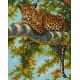 Алмазная мозаика Леопард в тени ветвей, 40x50, полная выкладка, Белоснежка