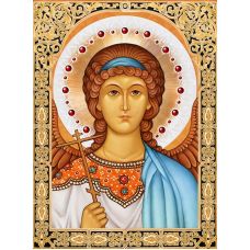 Мозаика стразами Икона Ангел Хранитель, 30x40, полная выкладка, Алмазная живопись