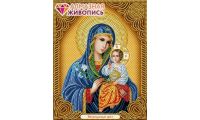Мозаика стразами Икона Неувядаемый цвет, 22x28, частичная выкладка, Алмазная живопись