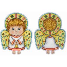 Набор для вышивания крестом на пластиковой основе Ангел-хранитель, 17x13, Жар-Птица (МП-Студия)