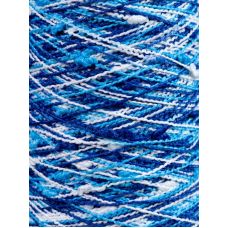 Пряжа Узелковый люрекс (шишибрики) №Y32 Белый с синими и голубыми узелками, 350 метров, OnlyWe