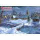 Мозаика стразами Зима в деревне, 60x40, полная выкладка, Алмазная живопись
