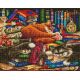 Алмазная мозаика Библиотека кошек, 40x50, полная выкладка, Белоснежка