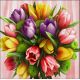 Мозаика стразами Букет тюльпанов, 40x40, полная выкладка, Алмазная живопись