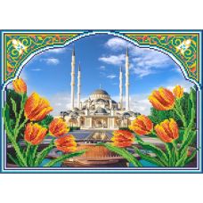 Рисунок на габардине Вид на мечеть, 40x50 (25x35), МП-Студия, Г-115