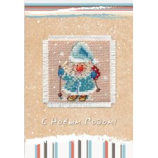 Набор для вышивания крестом Дед Мороз: открытка, 5,7x5,7, Алиса