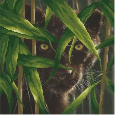 Рисунок на габардине Пантера в засаде, 35x40 (20x28), МП-Студия, Г-033