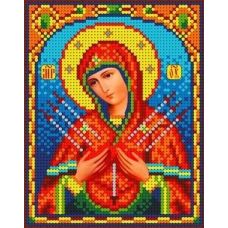 Набор для вышивания бисером Богородица Семистрельная, 12,5x15,5, Каролинка