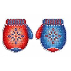 Набор для вышивания крестом на пластиковой основе Морозная рукавичка, 11x10, Жар-Птица (МП-Студия)