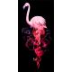 Мозаика стразами Фламинго в дыму, 30x60, полная выкладка, Алмазная живопись