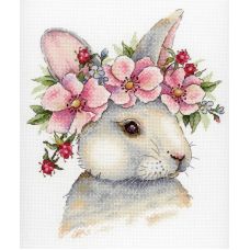 Набор для вышивания крестом Кролик в цветах, 24x20, МП-Студия