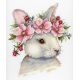 Набор для вышивания крестом Кролик в цветах, 24x20, МП-Студия
