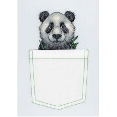 Набор для вышивания крестом по водорастворимой канве Веселая панда, 8x9, Жар-Птица (МП-Студия)