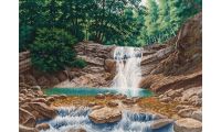 Набор для вышивания крестом Водопад на реке Пшада, 30x40, Овен