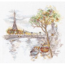 Набор для вышивания крестом Осень в Париже, 27x25, Овен