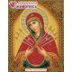 Мозаика стразами Икона Богородица Семистрельная, 22x28, частичная выкладка, Алмазная живопись