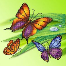 Рисунок на габардине Бабочки, 40x40 (25x25), МП-Студия, Г-140
