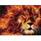 Мозаика стразами Огненный лев, 30x40, полная выкладка, Алмазная живопись
