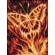 Мозаика стразами Огненная бабочка, 30x40, полная выкладка, Алмазная живопись