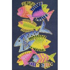 Набор для вышивания крестом Райские рыбки-мини, 12x19, НеоКрафт