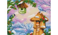 Алмазная мозаика Зимний вечер, 20x25, полная выкладка, Белоснежка