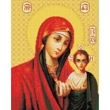 Алмазная мозаика Икона Божией матери Казанская, 40x50, полная выкладка, Белоснежка