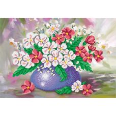 Рисунок на габардине Голубая ваза, 50x40 (35x24), МП-Студия, Г-079