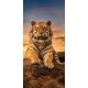 Мозаика стразами Довольный тигр, 30x60, полная выкладка, Алмазная живопись