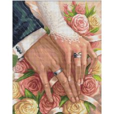 Мозаика стразами В день свадьбы, 40x50, полная выкладка, Алмазная живопись