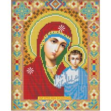 Мозаика стразами Икона Казанская Богородица, 22x28, частичная выкладка, Алмазная живопись