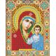 Мозаика стразами Икона Казанская Богородица, 22x28, частичная выкладка, Алмазная живопись