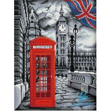 Мозаика стразами В Лондоне, 30x40, полная выкладка, Алмазная живопись