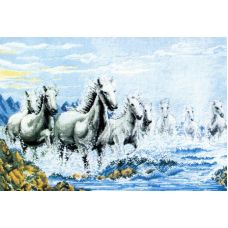 Набор для вышивания крестом Табун лошадей, 46X69, Белоснежка