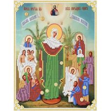 Ткань для вышивания бисером Богородица Всех скорбящих радость, 18,5x21,7, Каролинка