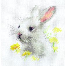 Набор для вышивания крестом Белый крольчонок, 9x9, Алиса