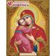 Мозаика стразами Икона Владимирская Богородица, 22x28, частичная выкладка, Алмазная живопись