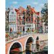 Алмазная мозаика Императорский канал в Амстрердаме, 40x50, полная выкладка, Белоснежка