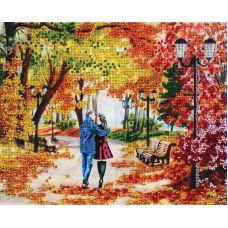 Набор для вышивания бисером Осенний парк, 24x30, Белоснежка