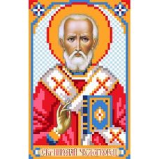 Рисунок на шелке Святой Николай Чудотворец, 22x25 (9x14), Матренин посад