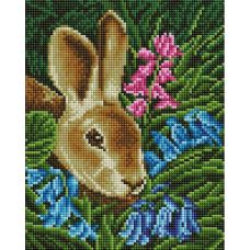 Алмазная мозаика Кролик, 20x25, полная выкладка, Белоснежка