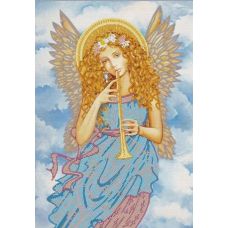 Ткань для вышивания бисером Играющий ангел, 29x39, Конек