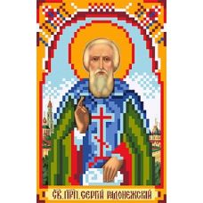 Рисунок на шелке Святой Сергий Радонежский, 22x25 (9x14), Матренин посад
