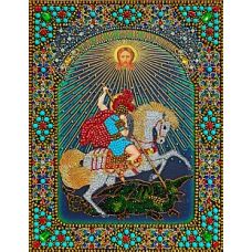 Набор для вышивания хрустальными камнями Святой Георгий Победоносец, 31,5x41, Хрустальные Грани
