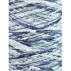 Пряжа Узелковый люрекс (шишибрики) №Y30 Белый с серыми и мятными узелками, 350 метров, OnlyWe
