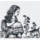 Набор для вышивания крестом Девочка с котенком (графика), 35x31, МП-Студия
