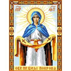 Рисунок на шелке Покрова Пресвятой Богородицы, 28x34 (18x24), Матренин посад