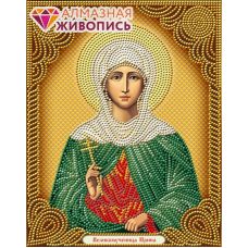 Мозаика стразами Икона Святая Великомученица Ирина, 22x28, частичная выкладка, Алмазная живопись