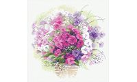 Алмазная мозаика Акварельные флоксы, 30x30, полная выкладка, Риолис