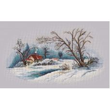 Набор для вышивания крестом Зимний пейзаж, 15,5x27, Овен